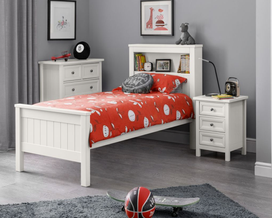 Acadia Bookcase Bed - Surf White