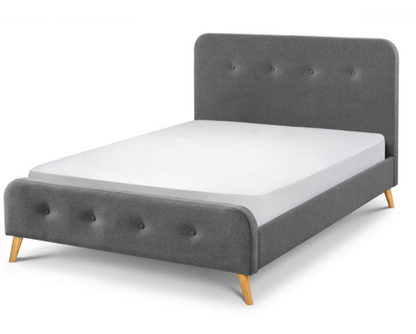 Atara Curved Retro Double Bed - Grey