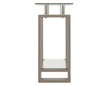 Miles Console Table - Light Charcoal/Clear Glass/Silver