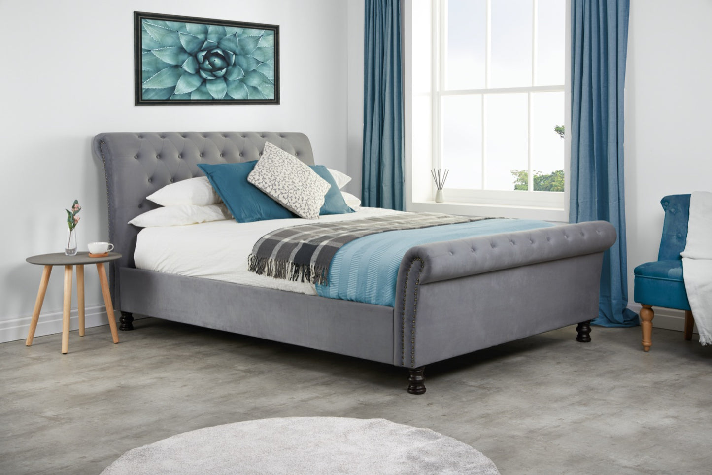Oria King Bed - Grey
