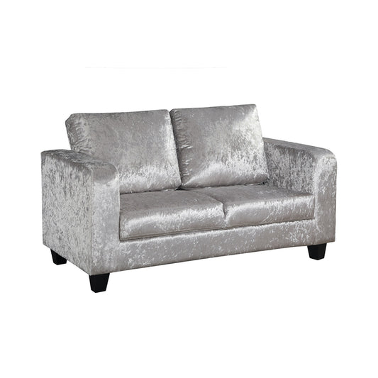 Basic Silver Crushed Velvet Sofa