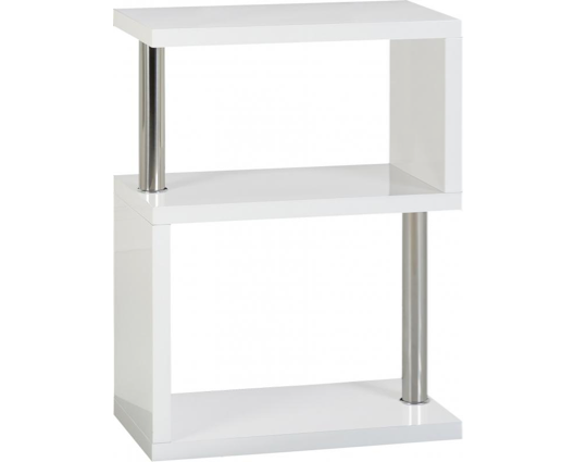 Cullen 3 Shelf Unit - White Gloss/Chrome