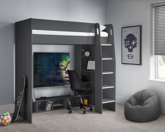 Neillson Gaming Bed With Desk- Anthracite