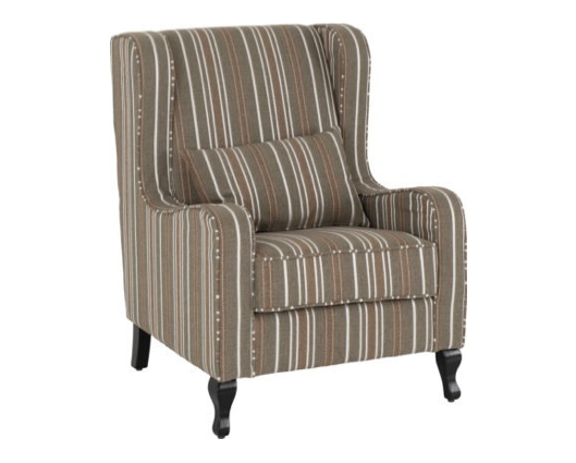 Dorset Fireside Chair - Beige Stripe Fabric
