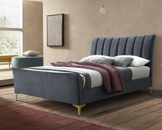 Cora Small Double Bed - Grey