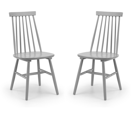 Alya Spindle Back Dining Chairs- Grey (Pair)