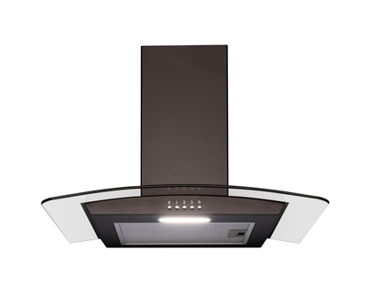 SIA CGH60BL 60cm Curved Glass Chimney Cooker Hood Extractor Fan Black 