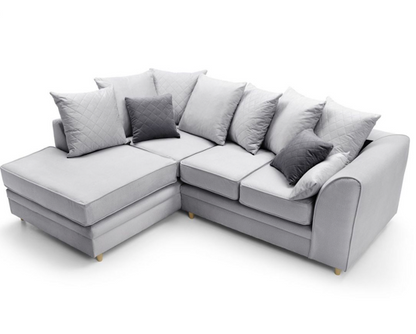Chevelle Left Hand Facing Corner Sofa - Light Grey