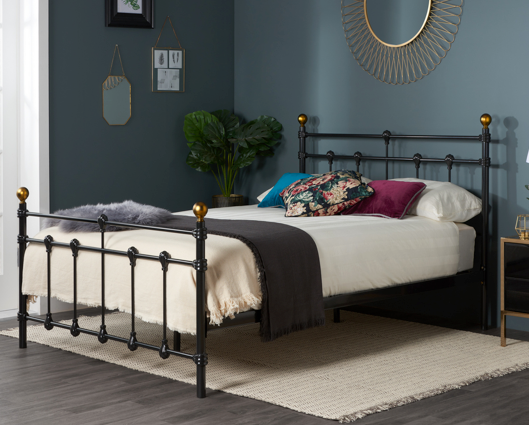 Athens Small Double Bed - Black