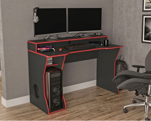 Ultimate Gaming Computer Desk - Black & Red