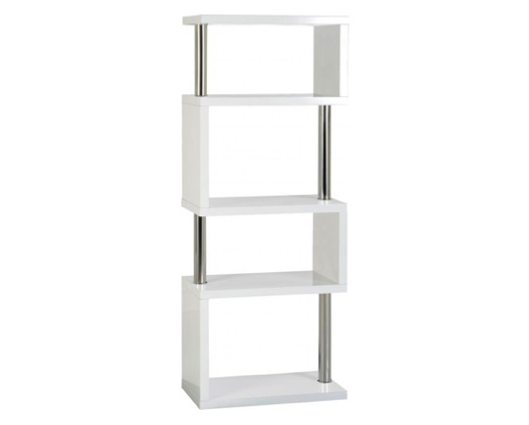 Cullen 5 Shelf Unit - White Gloss/Chrome