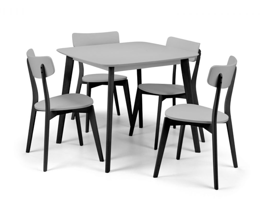 Clara Sqaure Dining Table- Grey & Black