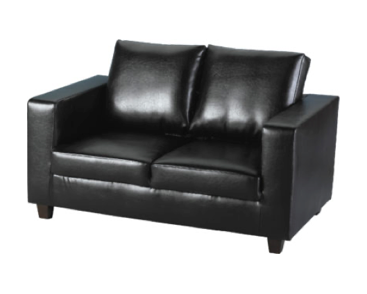 Tabitha Two Seater Sofa-in-a-Box - Black Faux Leather