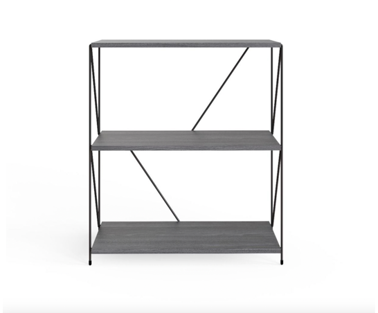 Leyla 3 Tier Bookcase- Grey