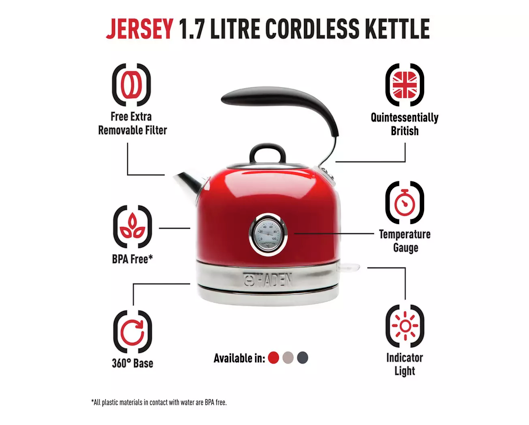 Haden Jersey 1.5L Retro Kettle Red