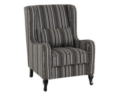 Dorset Fireside Chair - Grey Stripe Fabric