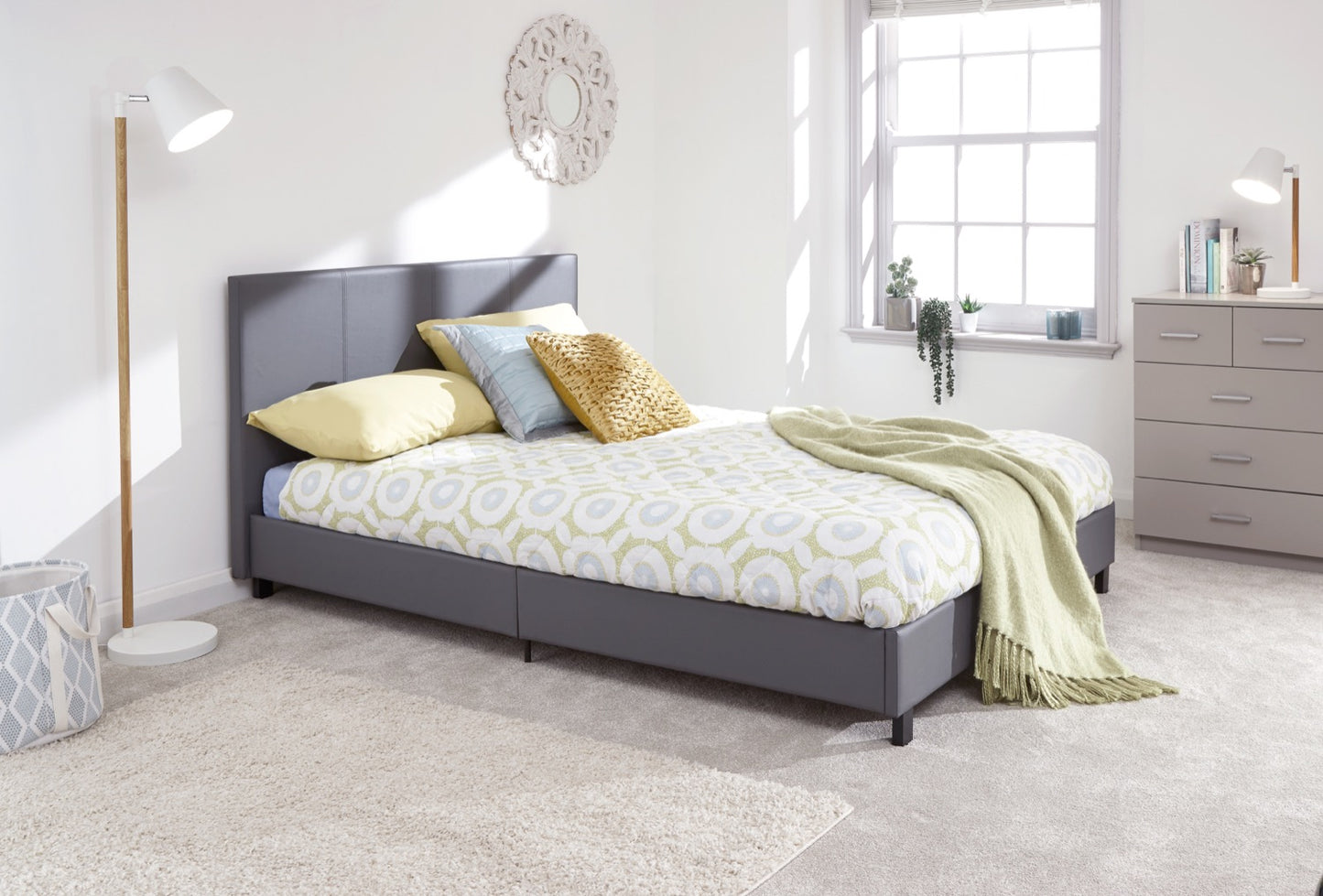 Simple King Bed in a Box-Grey