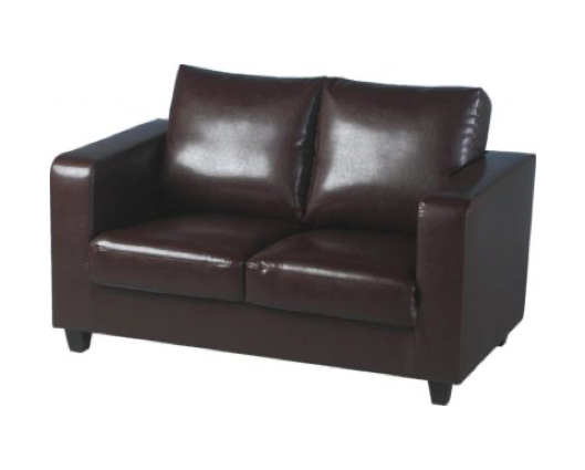 Tabitha Two Seater Sofa-in-a-Box - Brown Faux Leather