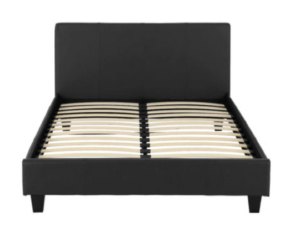 Pearce King Bed - Black Faux Leather