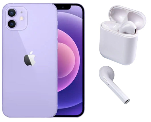 Refurbished Apple iPhone 12 64 Purple with Wireless Headphones