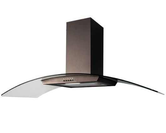 SIA CGH100BL 100cm Black Curved Glass Chimney Cooker Hood Kitchen Extractor Fan