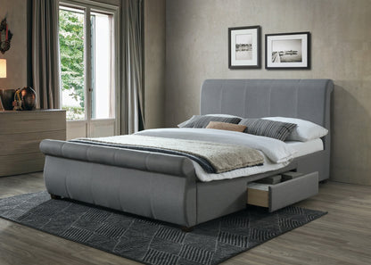 Lois King Bed - Grey