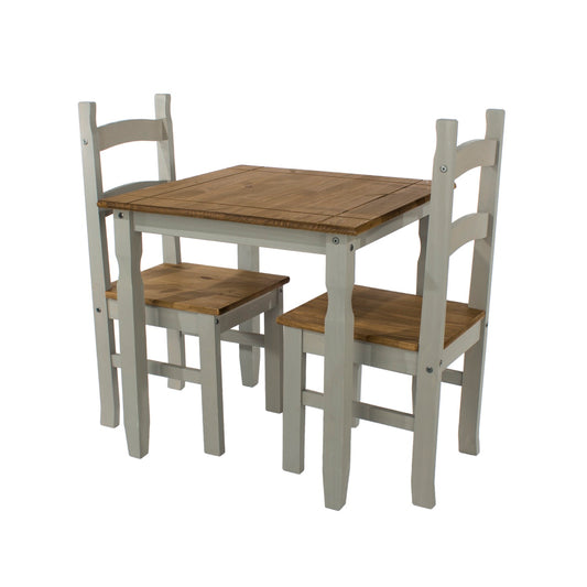 Corona Grey Dining Table Set & 2 Chairs