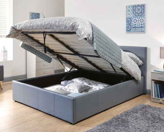 Single End Lift Ottoman Bed-Grey