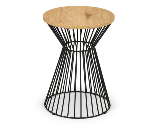 Round Wire Lamp Table - Oak
