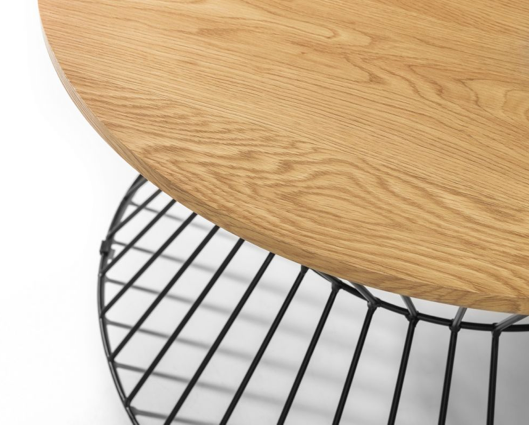 Round Wire Coffee Table - Oak