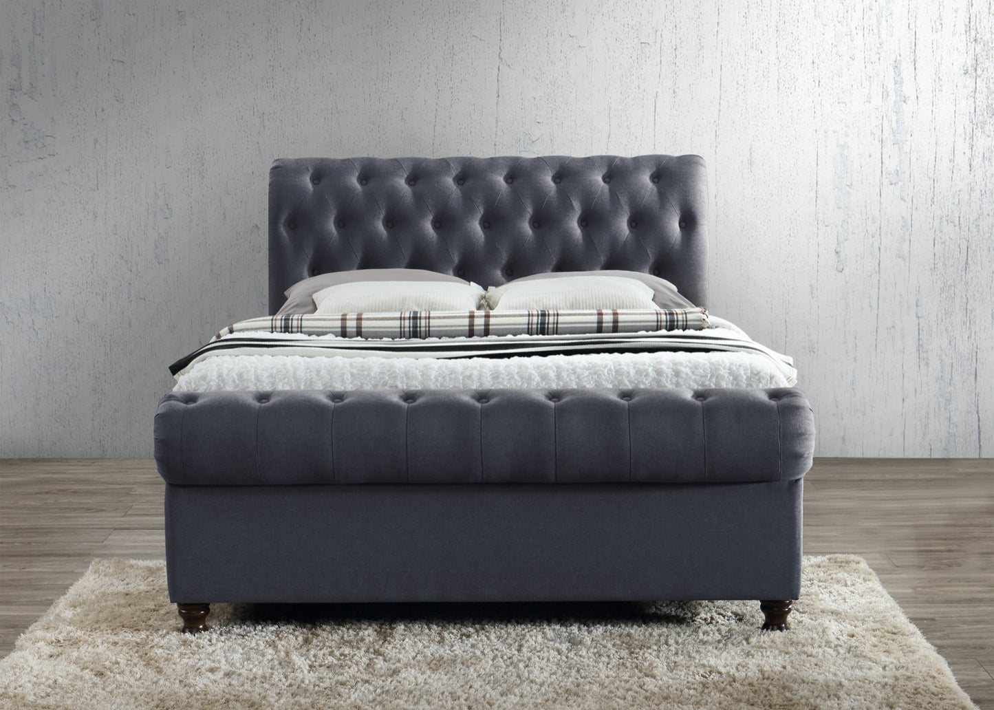 Charlton Side Lift Ottoman Double Bed - Charcoal