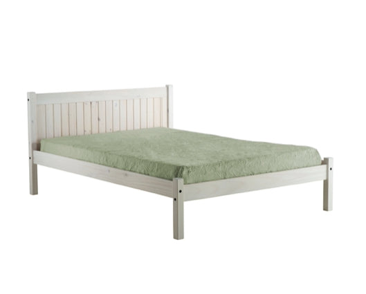 Rea Double Bed - White Washed