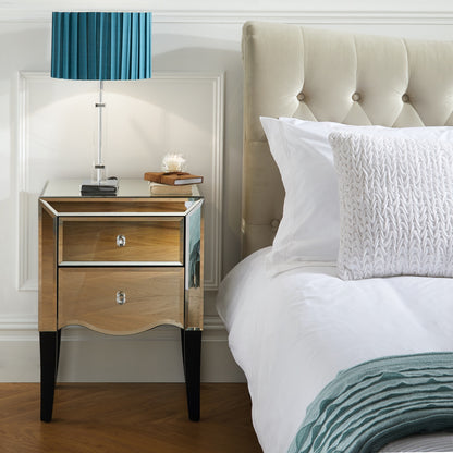Paolo 2 Drawer Bedside Table - Mirrored
