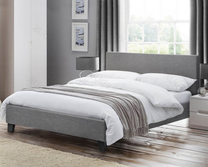 Ricci King Bed - Light Grey Linen