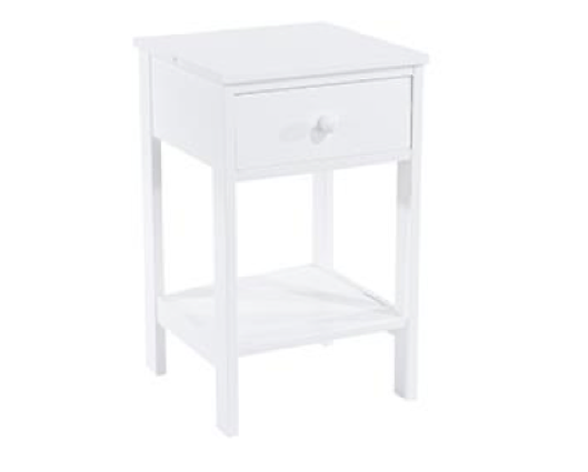 Shaker 1 Drawer Petite Bedside Cabinet-White