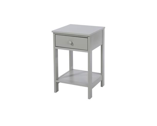 Shaker 1 Drawer Petite Bedside Cabinet-Light Grey