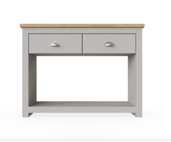 Lincoln 2 Drawer Console Table- Light Grey
