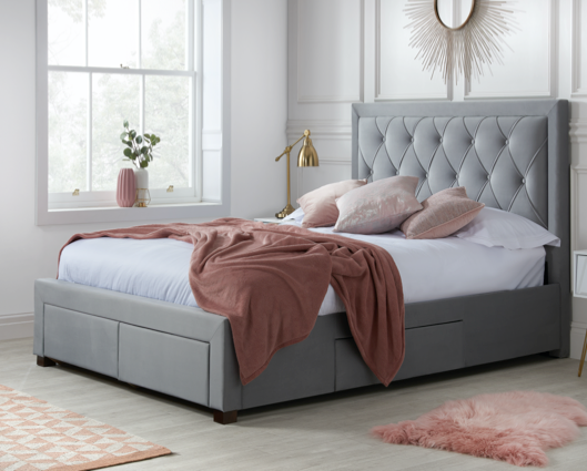 Winston Double Bed - Grey