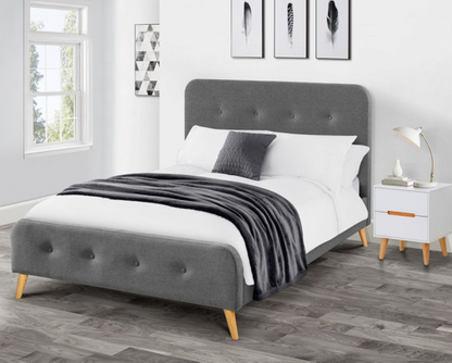 Atara Curved Retro King Bed - Grey