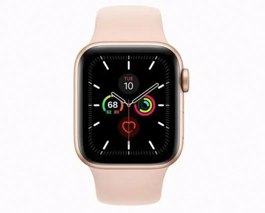 Refurbished Apple Watch Series 5 44mm Gold Aluminium Case with Pink Sports Band