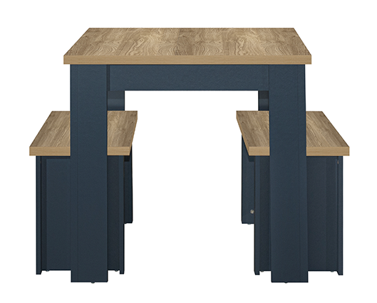 Harper Dining Table & Bench Set - Navy