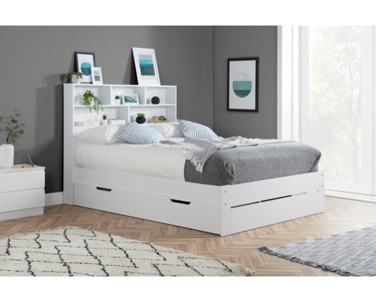 AJ Small Double Storage Bed - White