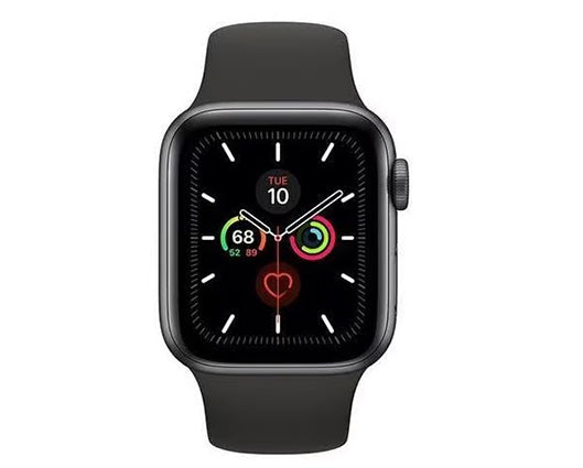 Refurbished Apple Watch Series 5 44mm Titanium Case with Black Sports Band