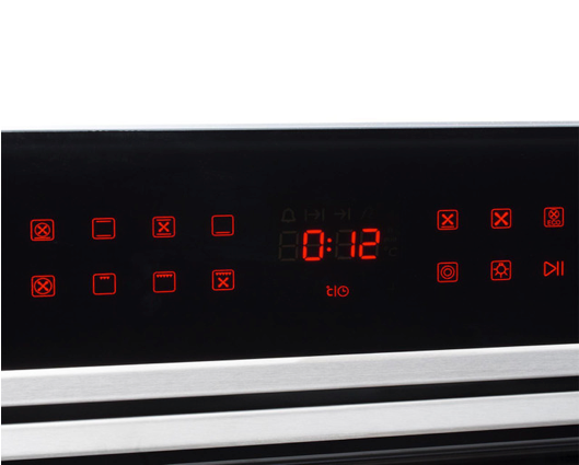 SIA BISO11SS Built-in Single Electric Oven, Touch Control LED Display 76L Black 