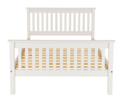 Matteo 4'6" Bed High Foot End - White