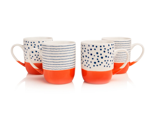 Sabichi 4 Piece Mug Set Tangerine