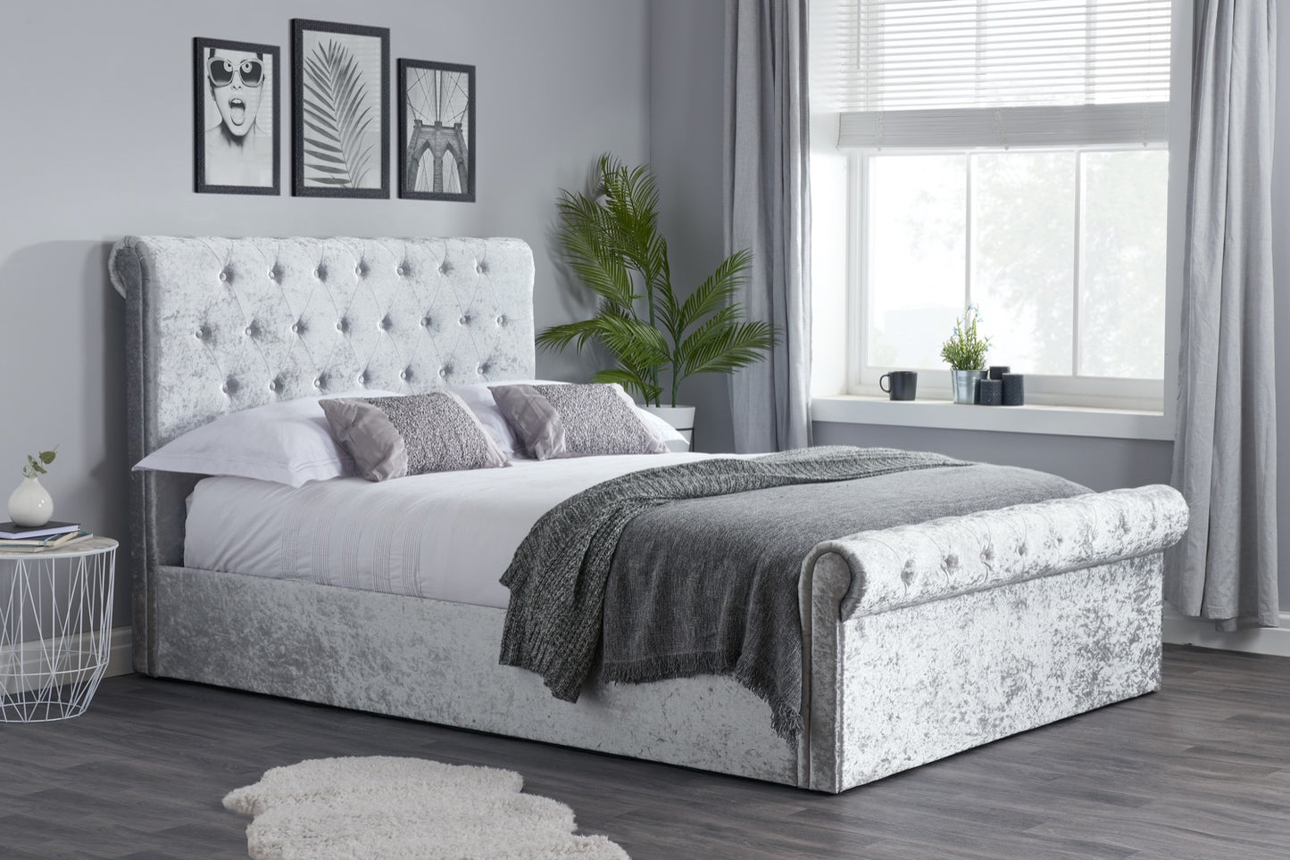 Savannah Ottoman King Bed - Grey
