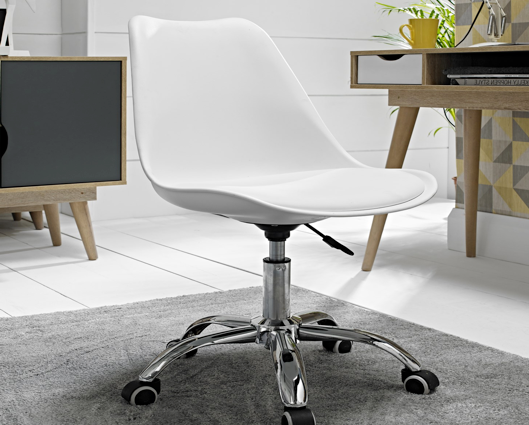 Okeli Swivel Office Chair White