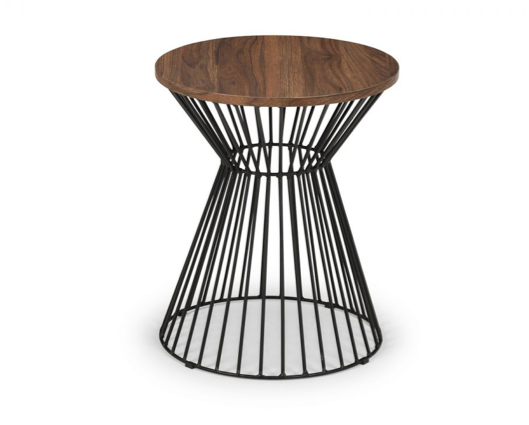 Round Wire Lamp Table - Walnut