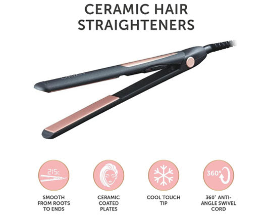 Carmen Noir Ceramic Hair Straightener Black